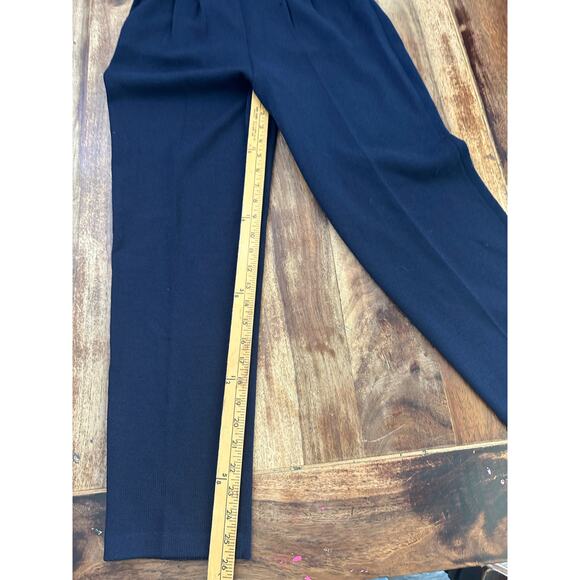 St. John Basics Women's Navy Blue Pull On Knit Dress Pants Size 2 - Picture 3 of 6